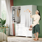 71" Wooden Armoire Wardrobe Cabinet