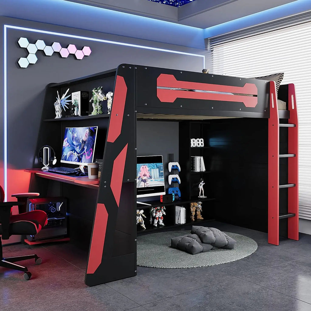 Full Wood Gaming Bed Desk