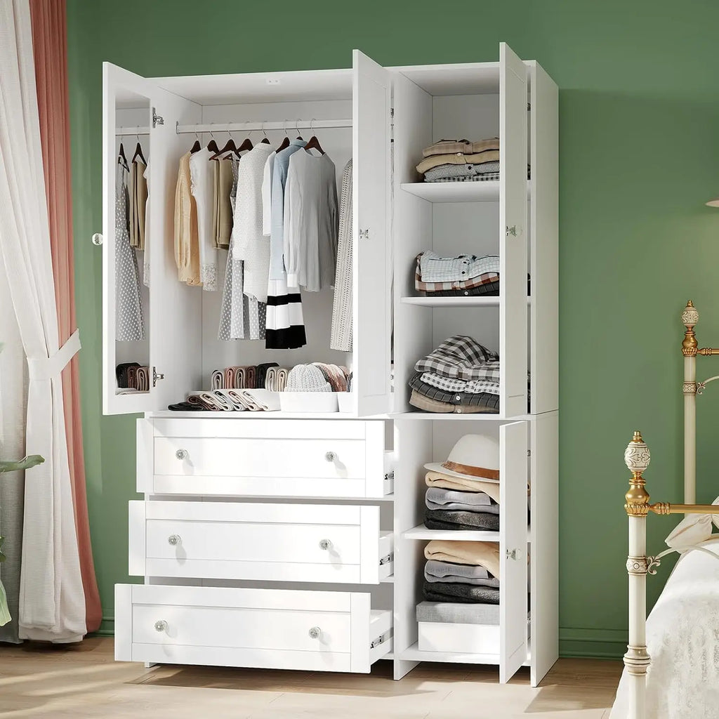 71" Wooden Armoire Wardrobe Cabinet