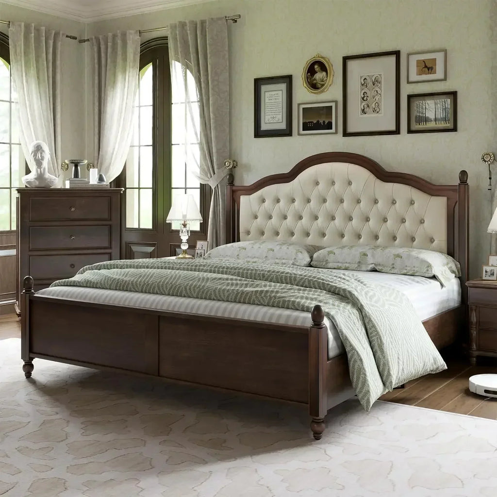 Queen Size,  Upholstered Tufted Headboard,