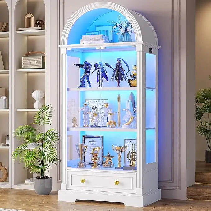 72 Tall Arched Display Cabinet with glass
