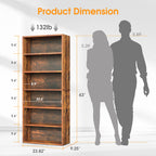 6 Shelf Wooden Bookcase