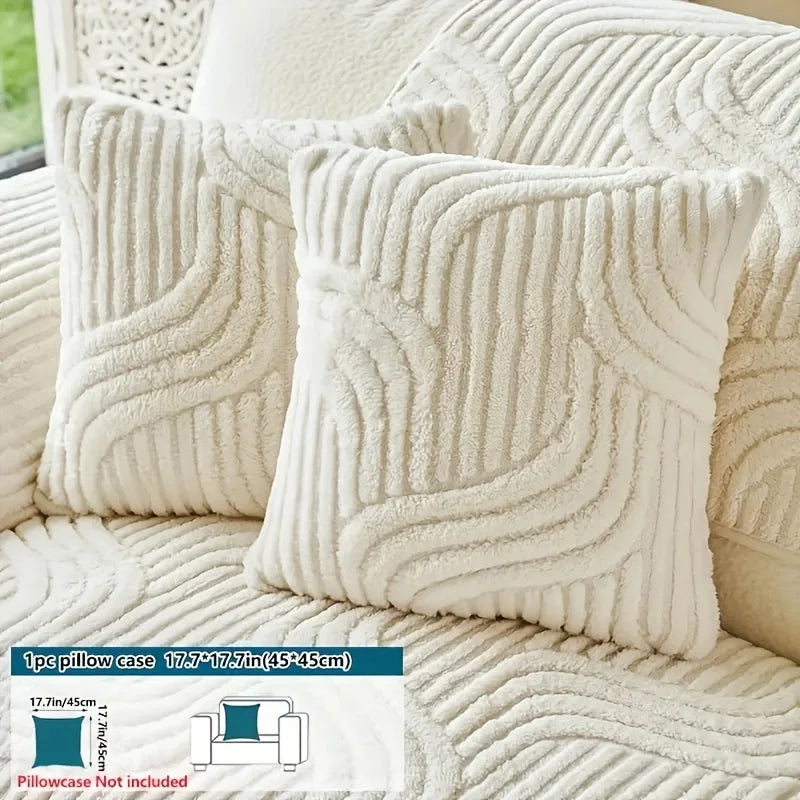 Plush Non-Slip Sofa Cushion Cover