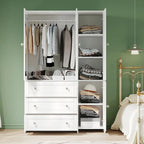 71" Wooden Armoire Wardrobe Cabinet