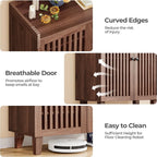 Shoe Cabinet With Slatted Doors,