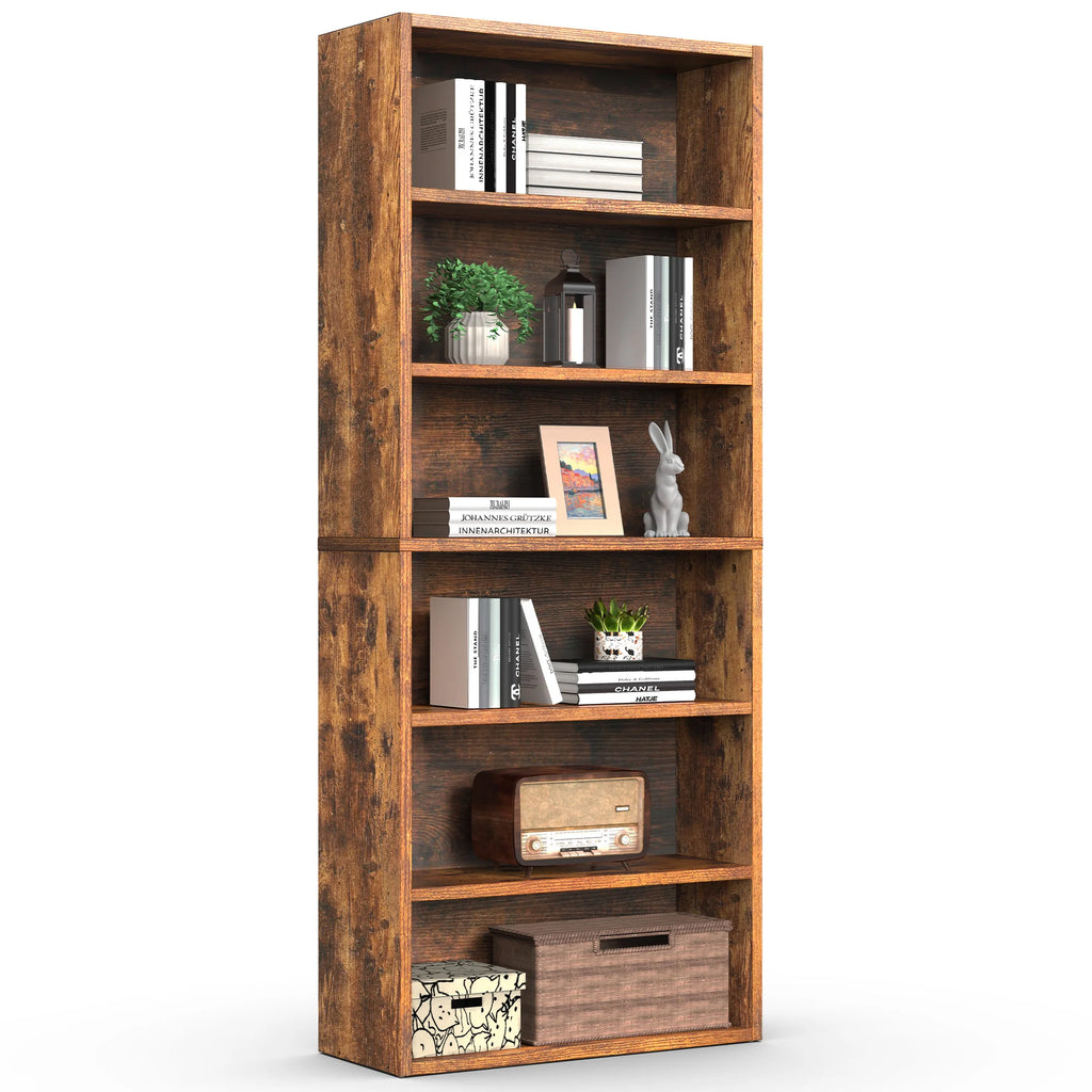 6 Shelf Wooden Bookcase