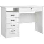 Elegant 5-Drawer Desk in Pure White