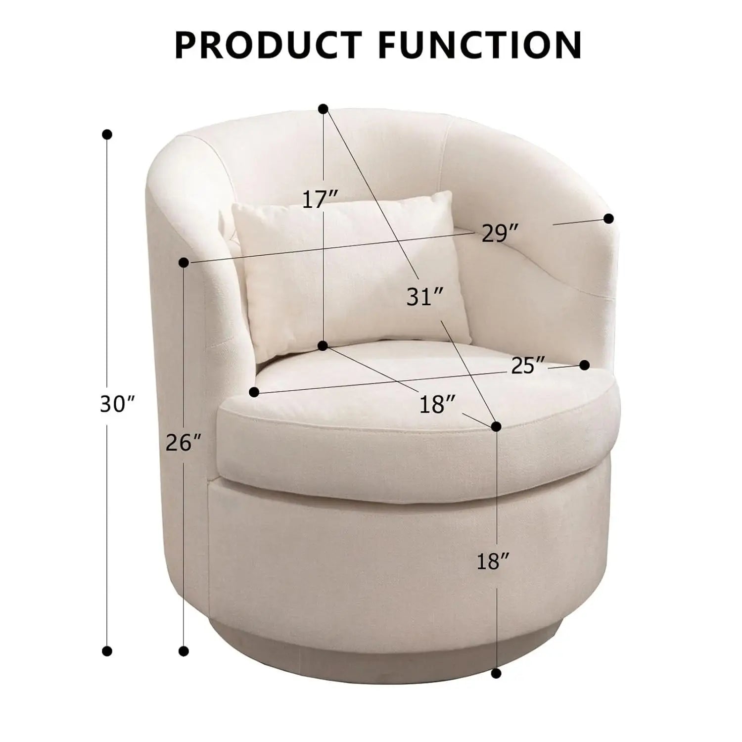 360° Swivel Barrel Chair Set 2