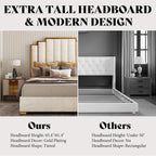 Upholstered Velvet Platform Bed Frame