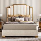 Upholstered Velvet Platform Bed Frame