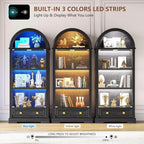 72 Tall Arched Display Cabinet with glass