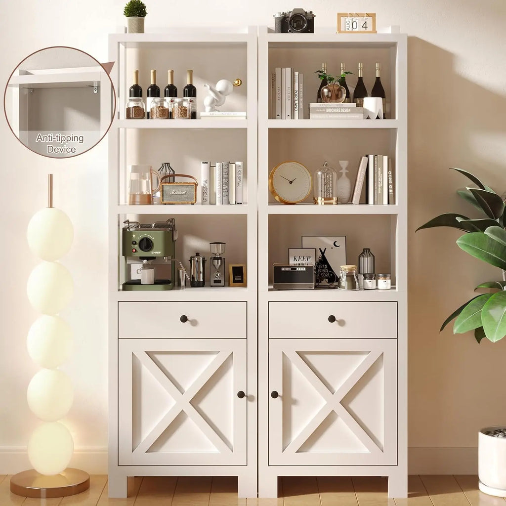 94" Entertainment Center Wall Unit TV Stand Bookshelves Storage