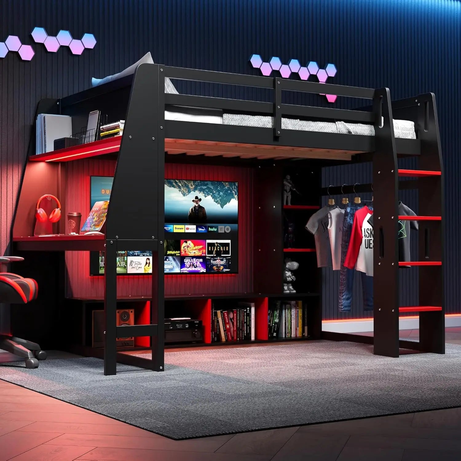 Full Wood Gaming Bed Desk