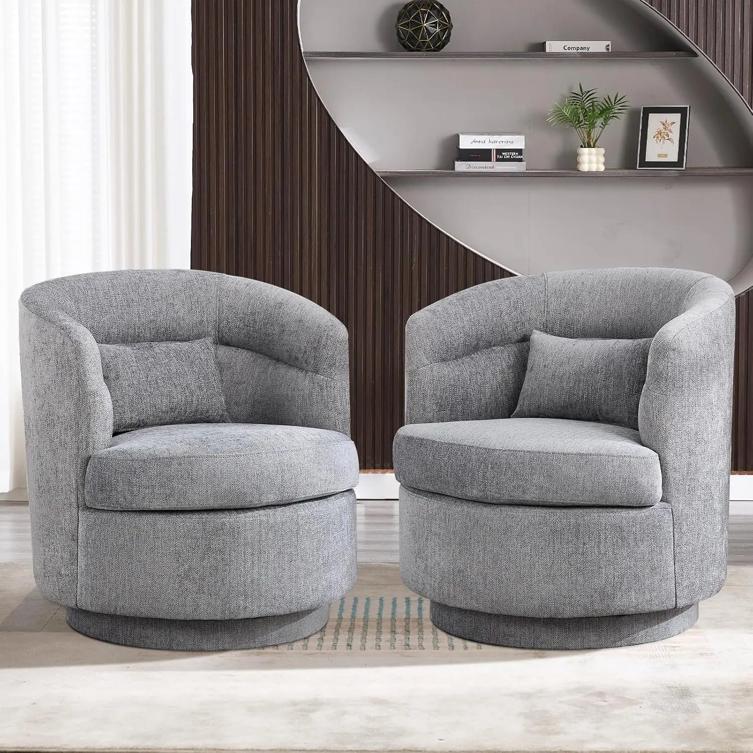 360° Swivel Barrel Chair Set 2
