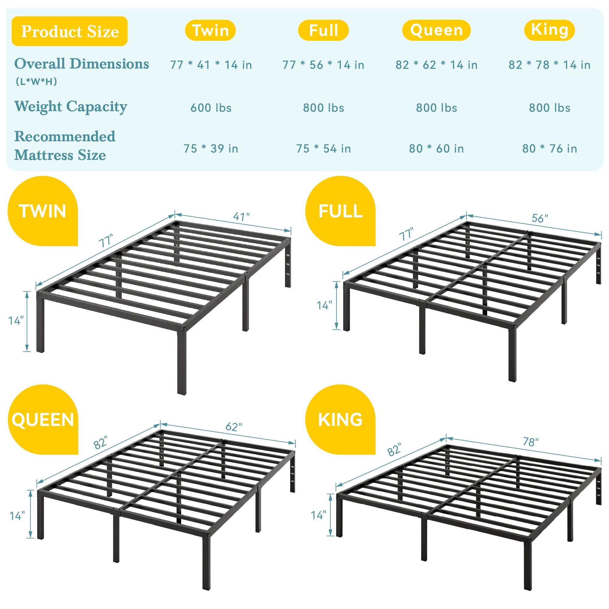 Metal Platform Bed Frame