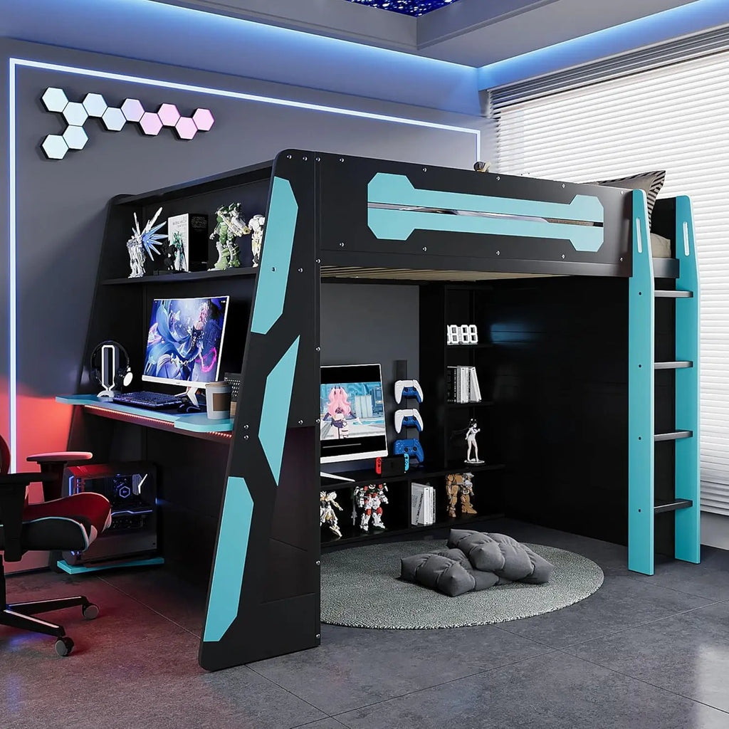 Full Wood Gaming Bed Desk