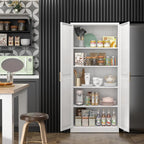 Kitchen Pantry Cabinet,71”White Metal Pantry