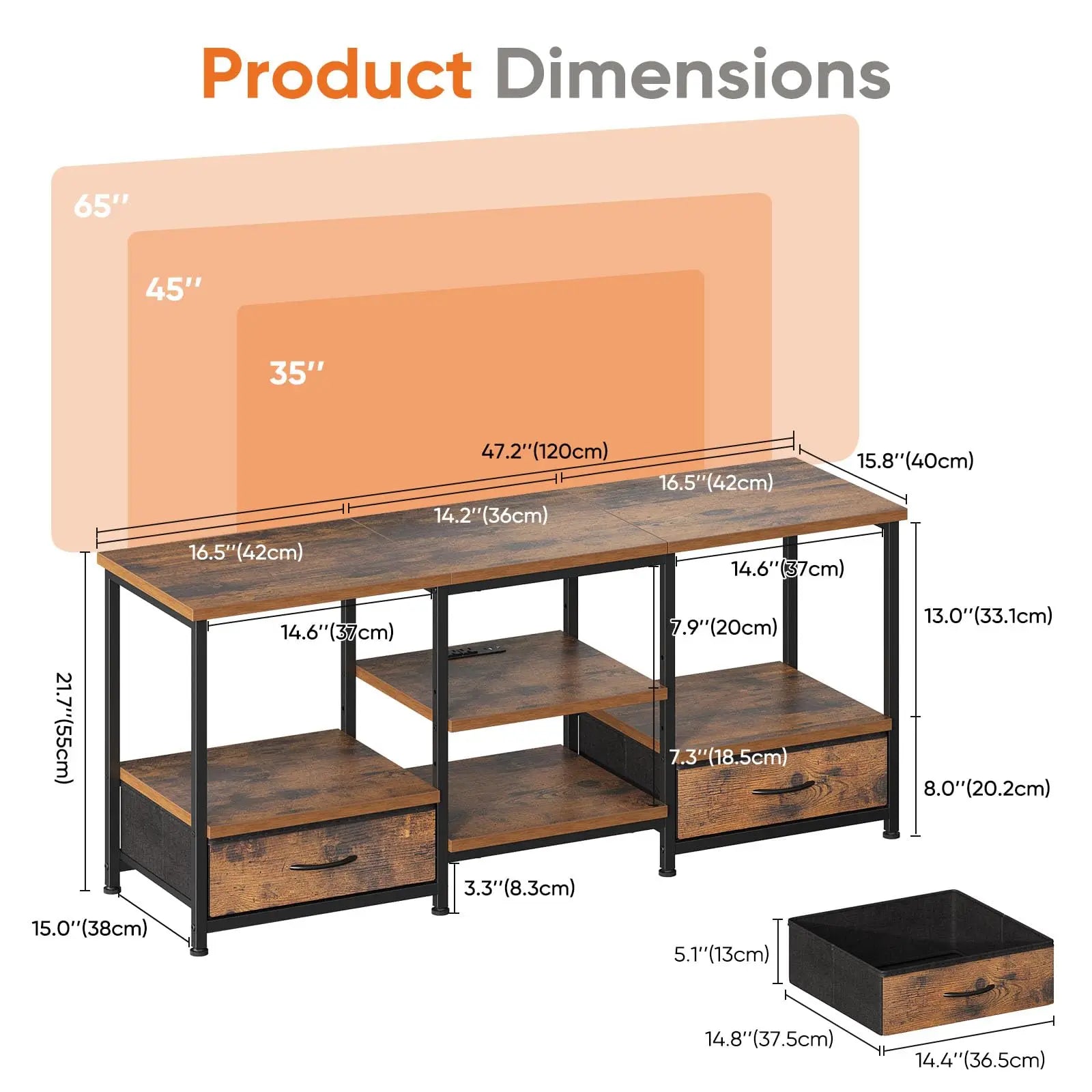 63IN Wooden Tv Stand