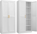 Kitchen Pantry Cabinet,71”White Metal Pantry