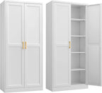 Kitchen Pantry Cabinet,71”White Metal Pantry