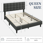 Upholstered Bed Frame,  Queen Bed