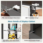 71 High Glass Curio Cabinet with RGB Lighting,