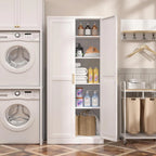 Kitchen Pantry Cabinet,71”White Metal Pantry