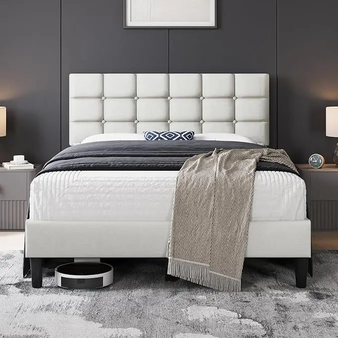 Upholstered Bed Frame,  Queen Bed