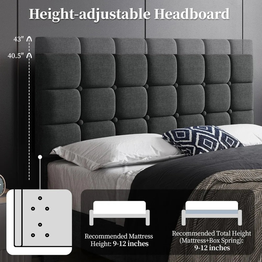 Upholstered Bed Frame,  Queen Bed