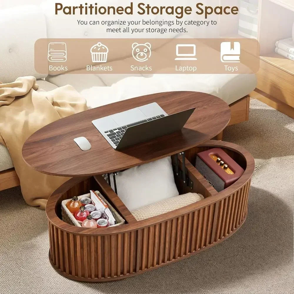 Walnut Oval Coffee Table