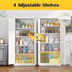 Kitchen Pantry Cabinet,71”White Metal Pantry