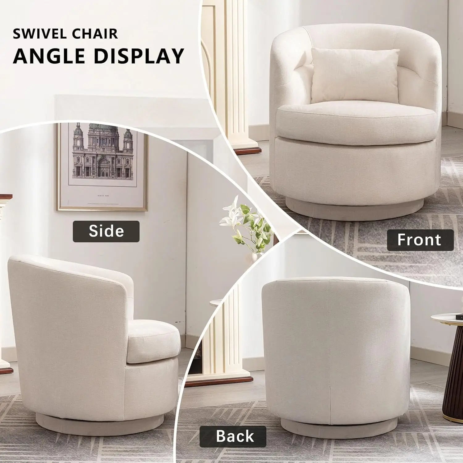 360° Swivel Barrel Chair Set 2