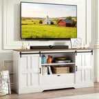 69" Fluted TV Stand Storage Console 3 Drawers & Doors Faux Marble Top Blue