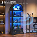 72 Tall Arched Display Cabinet with glass
