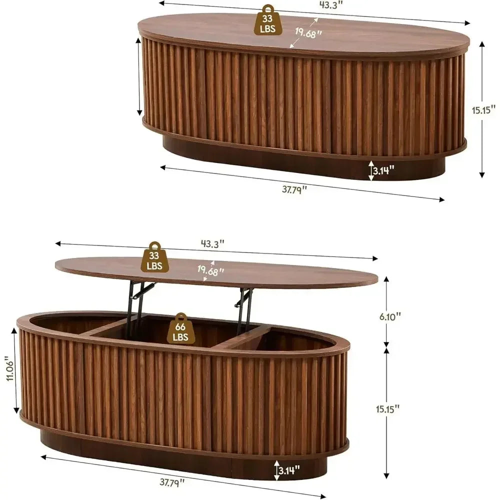 Walnut Oval Coffee Table