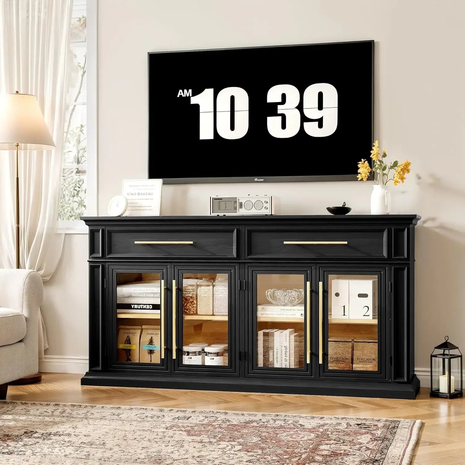 63" Large Sideboard Buffet Cabinet