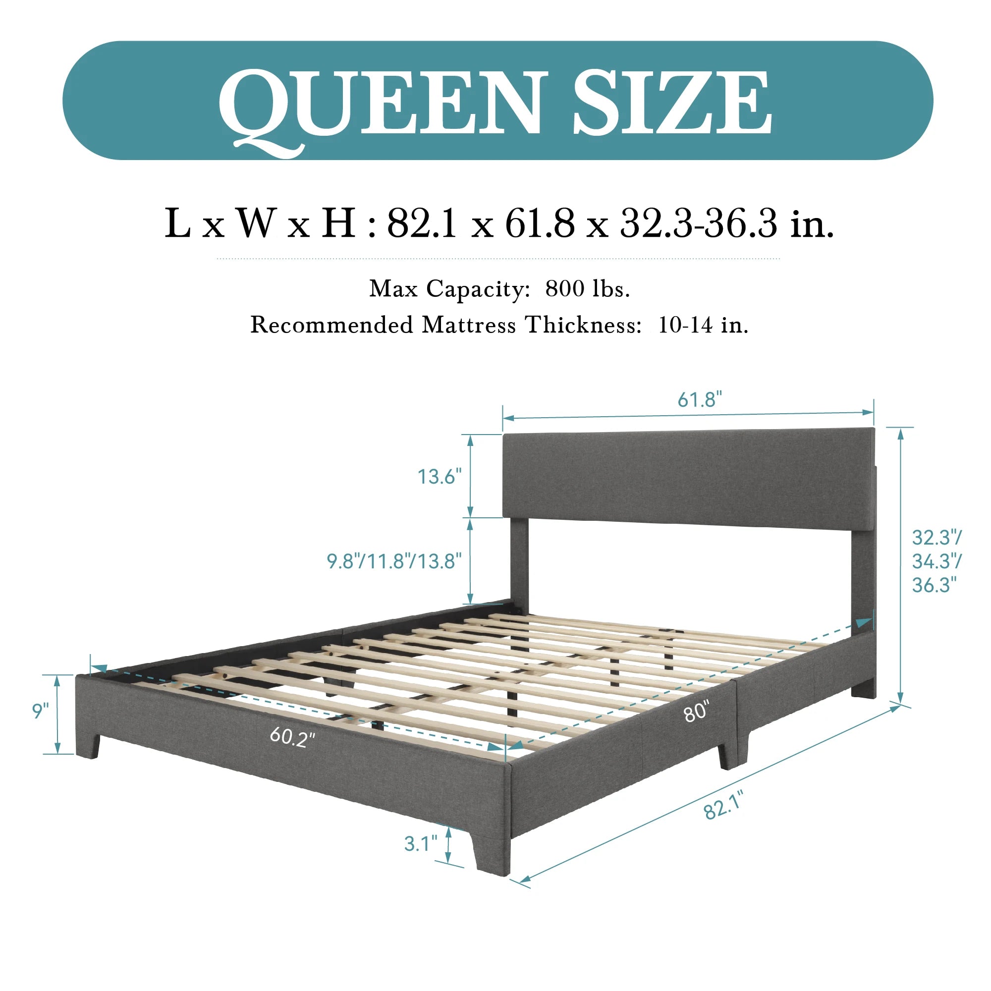 Adjustable Upholstered Bed Frame