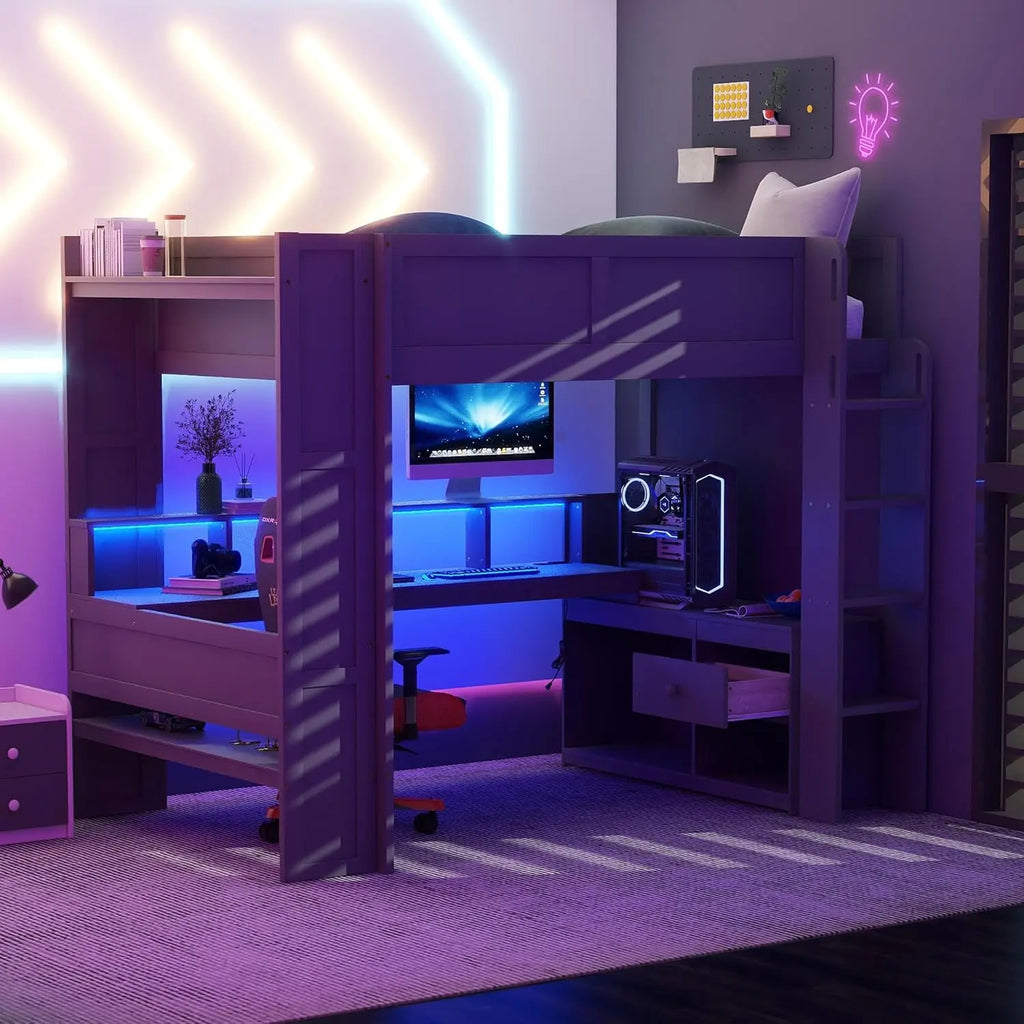 Full Wood Gaming Bed Desk