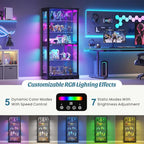 71 High Glass Curio Cabinet with RGB Lighting,