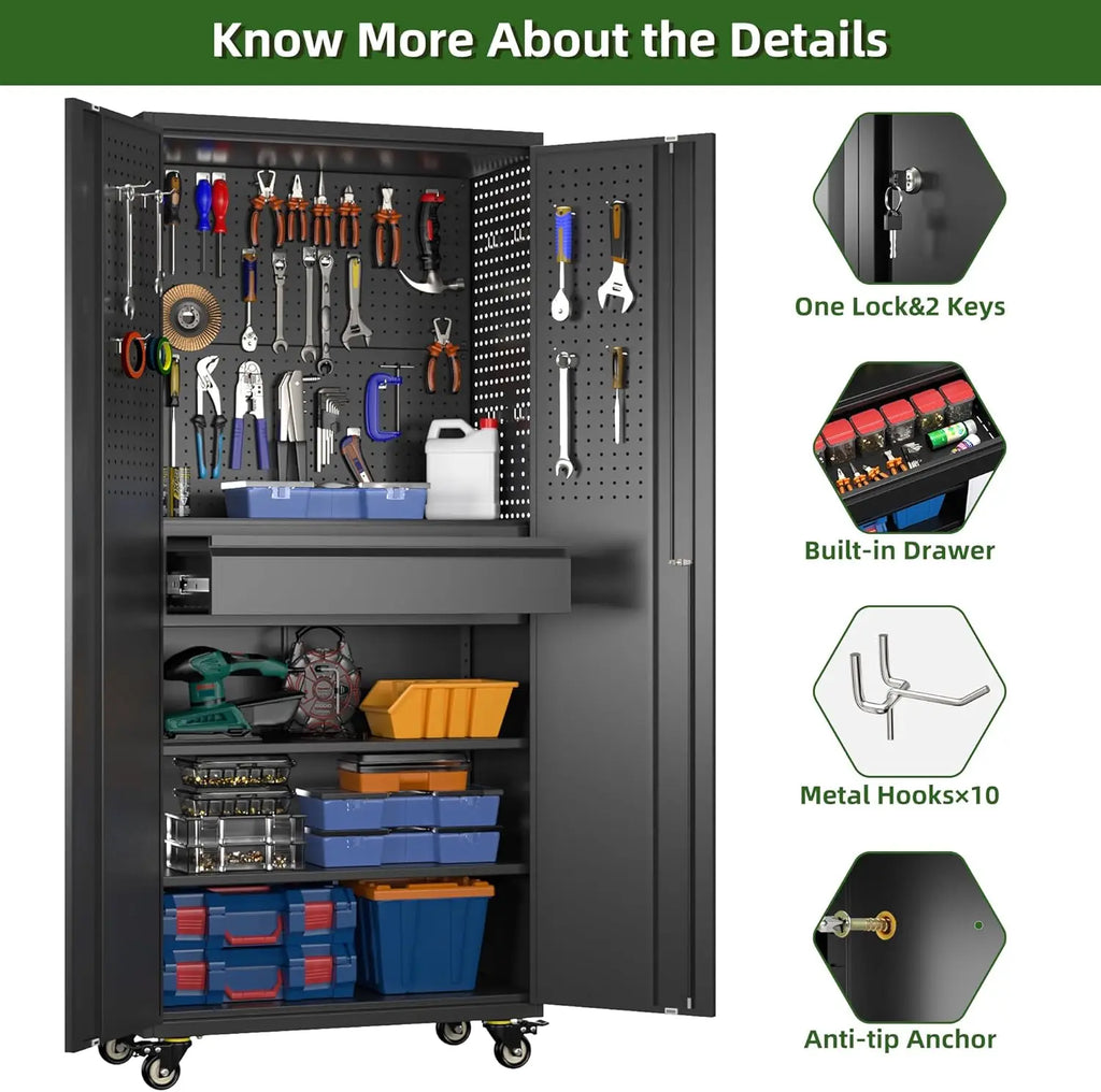 Garage Storage Cabinet, Metal Tool Storage Cabinet