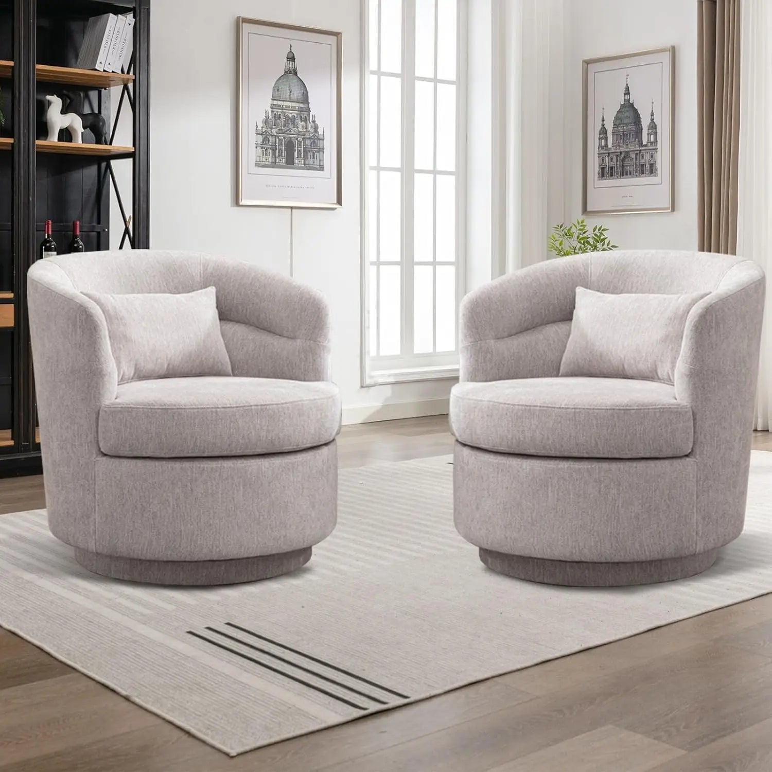 360° Swivel Barrel Chair Set 2