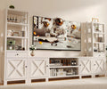 94" Entertainment Center Wall Unit TV Stand Bookshelves Storage