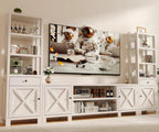 94" Entertainment Center Wall Unit TV Stand Bookshelves Storage