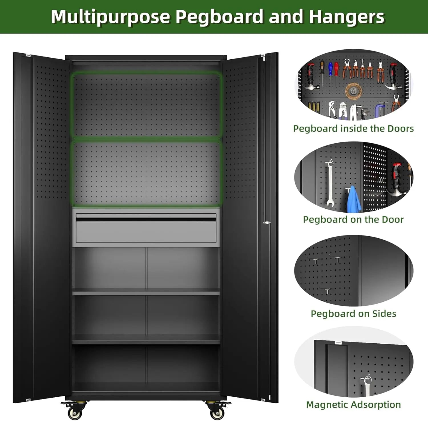 Garage Storage Cabinet, Metal Tool Storage Cabinet