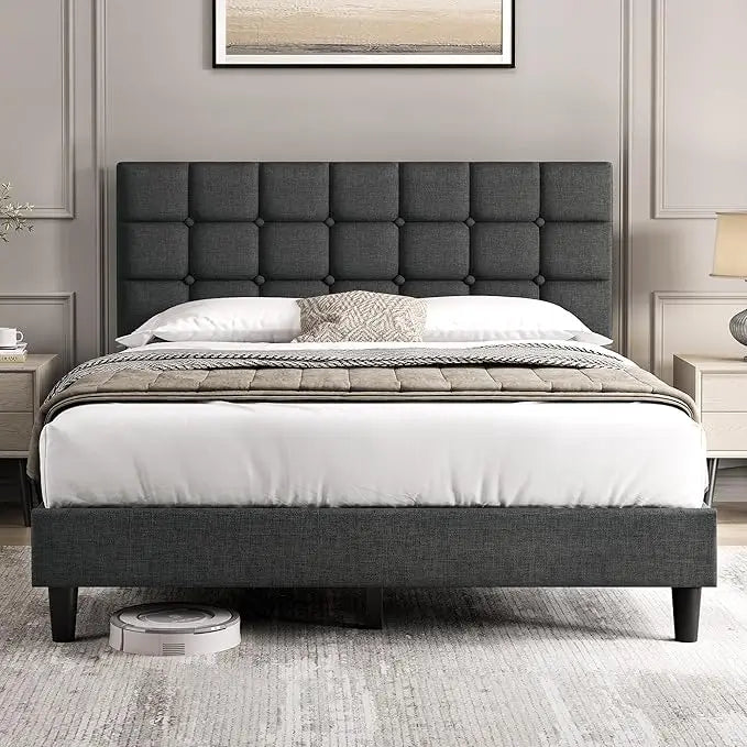 Upholstered Bed Frame,  Queen Bed