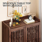 Shoe Cabinet With Slatted Doors,