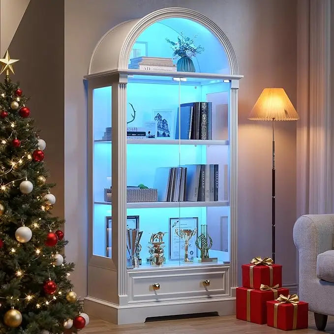 72 Tall Arched Display Cabinet with glass