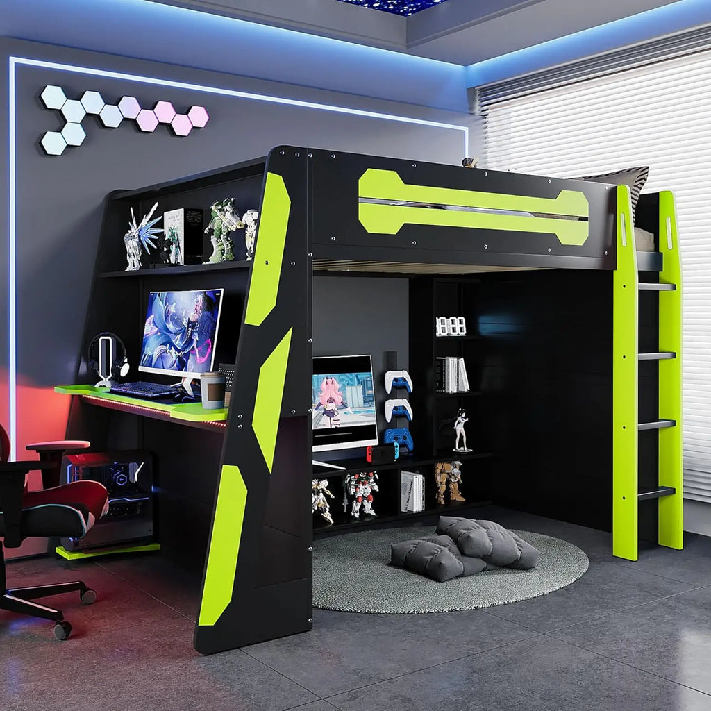 Full Wood Gaming Bed Desk