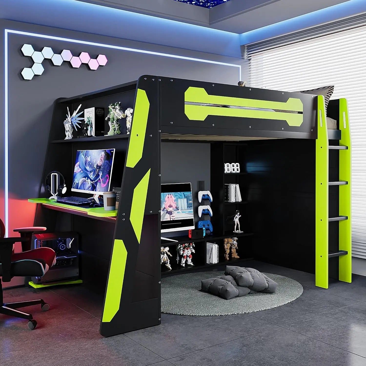 Full Wood Gaming Bed Desk