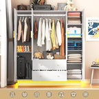 4 Doors Armoire Wardrobe Closet with Mirror
